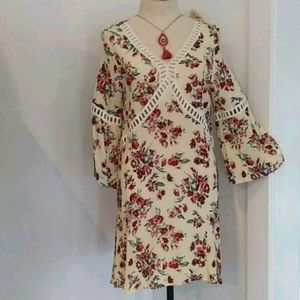 NWT KORI BRAND BOHO FLORAL TUNIC DRESS